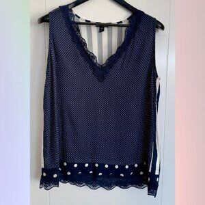 Tribal Striped & Polka Dot Sleeveless Top – Size Medium